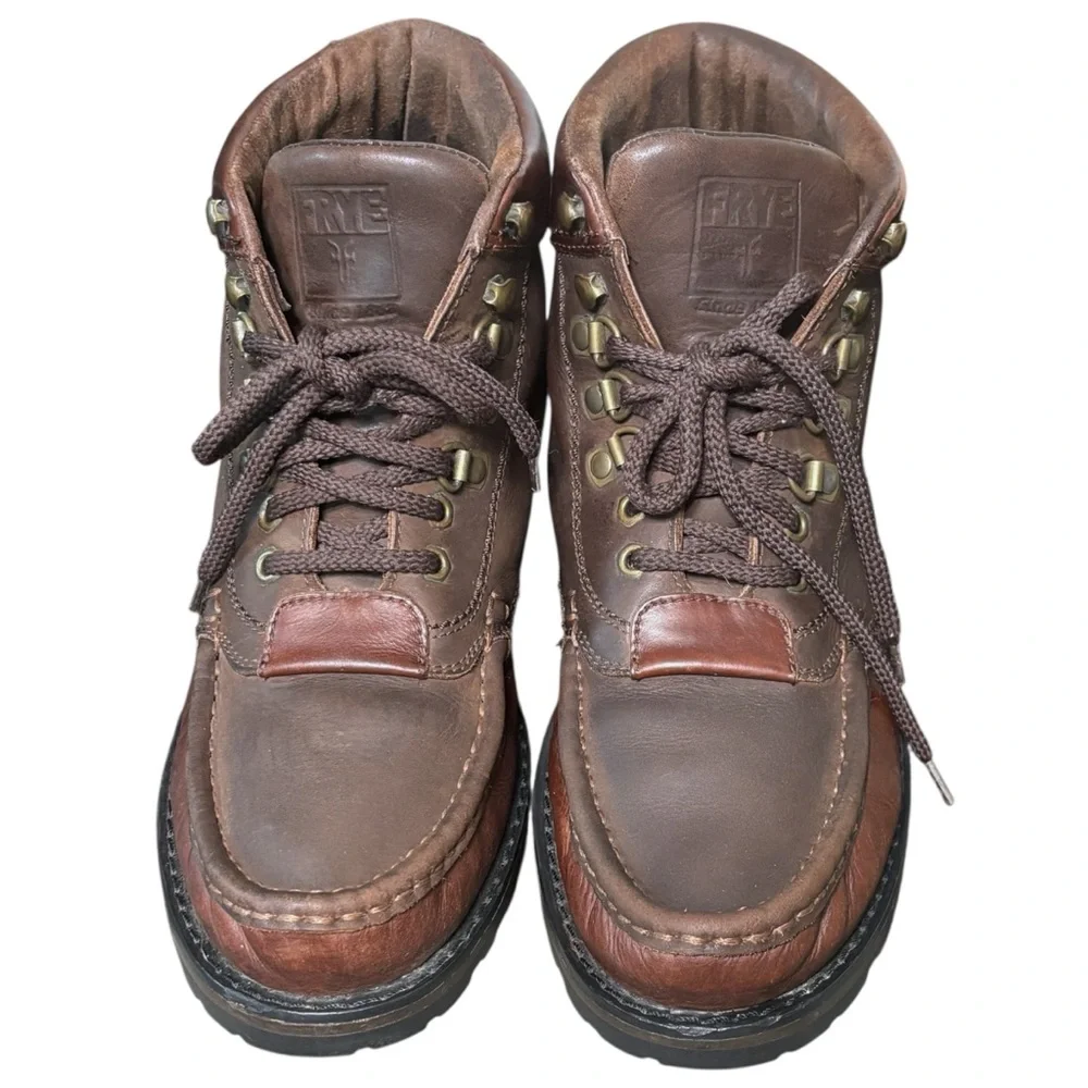 Frye Leather Hiking Chukka Ankle Boots Lug Sole Trail Outdoor Mens 10M